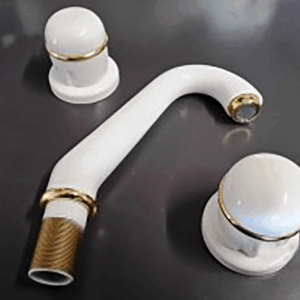 Rubinetto 3m serie tridente bianco per lavabo